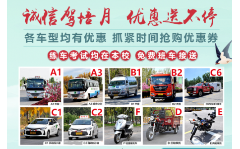 大車、小車、摩托車駕照優(yōu)惠券